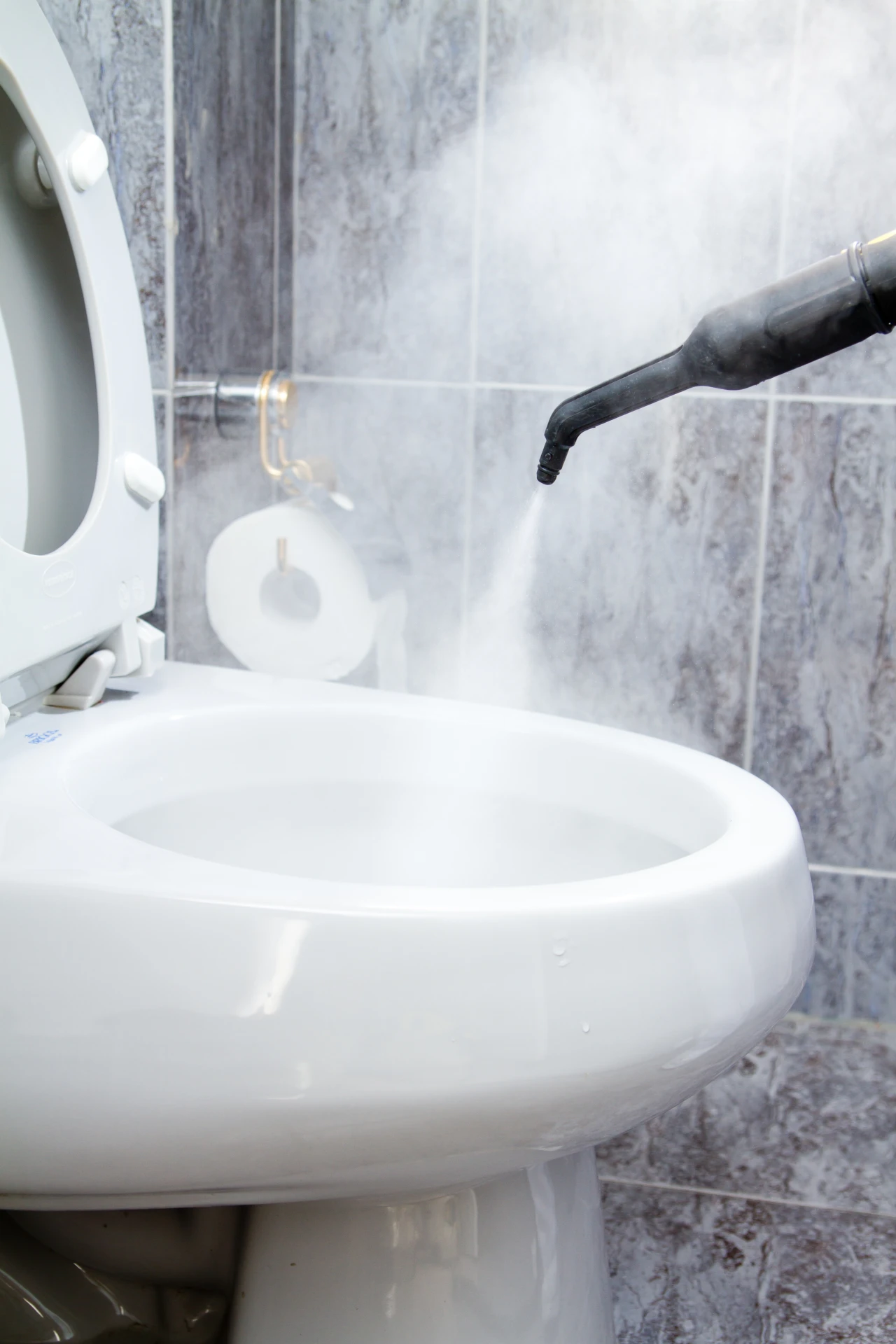 cleaning toilet